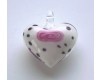 White Lampwork Heart Pendant